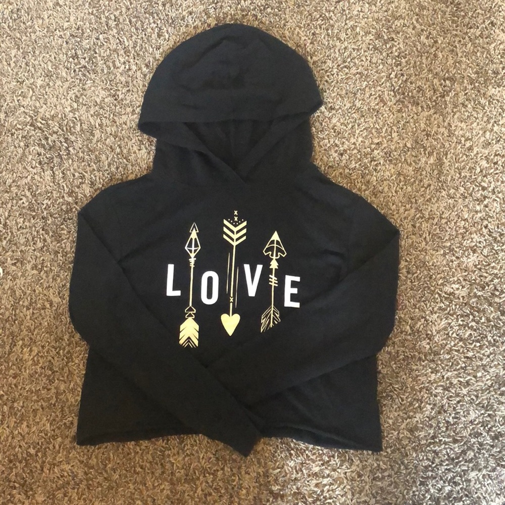 Black love sweatshirt size medium size 12 Justice